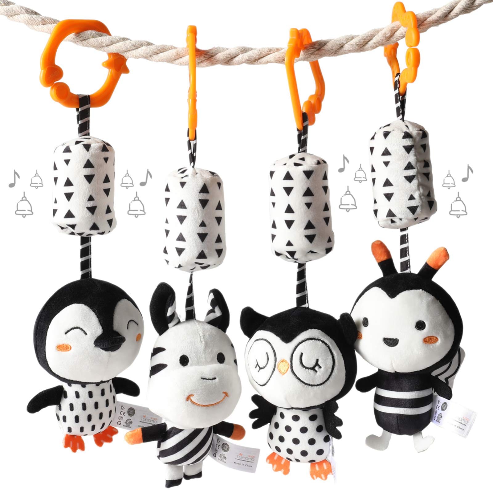B & W hanging rattle set