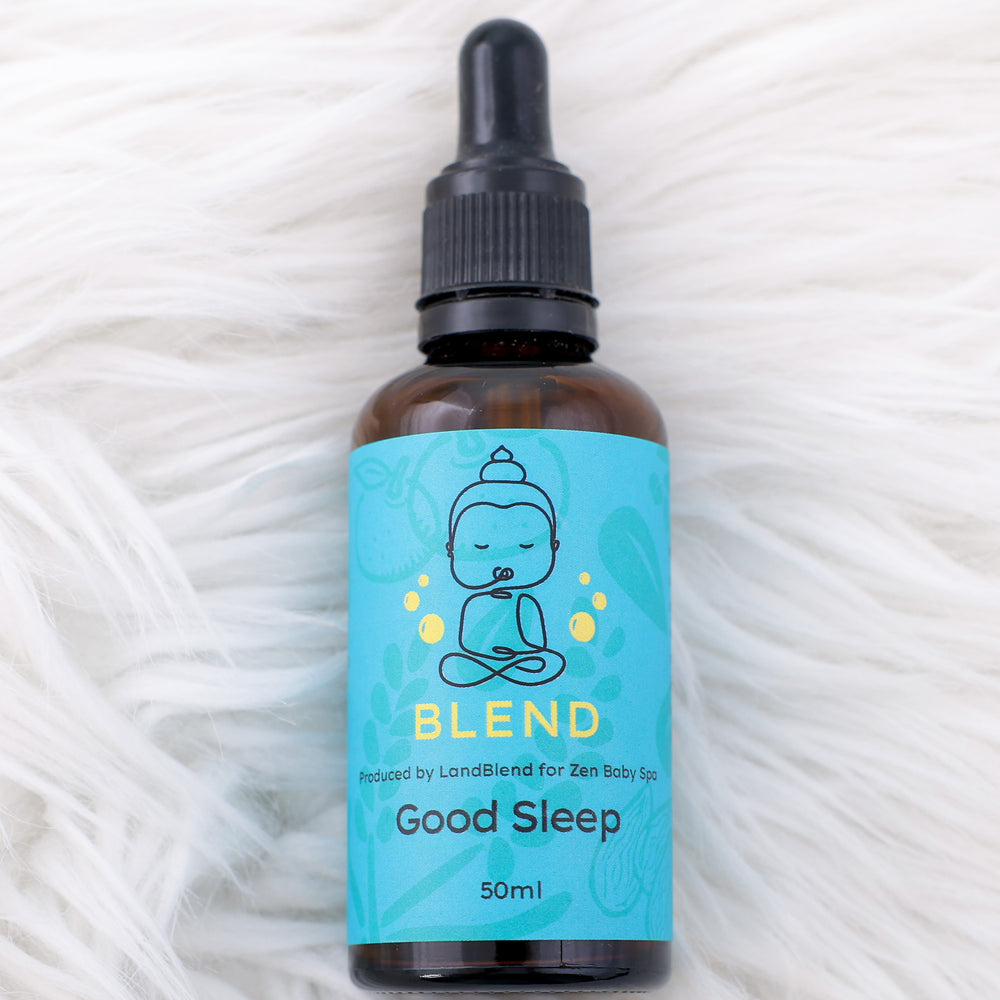 Good Sleep Blend: Sweet Almond Oil + Sesame Oil + Flaxseeds Oil+ Lavender EO + Roman Chamomile EO + Orange EO + Petitgrain EO