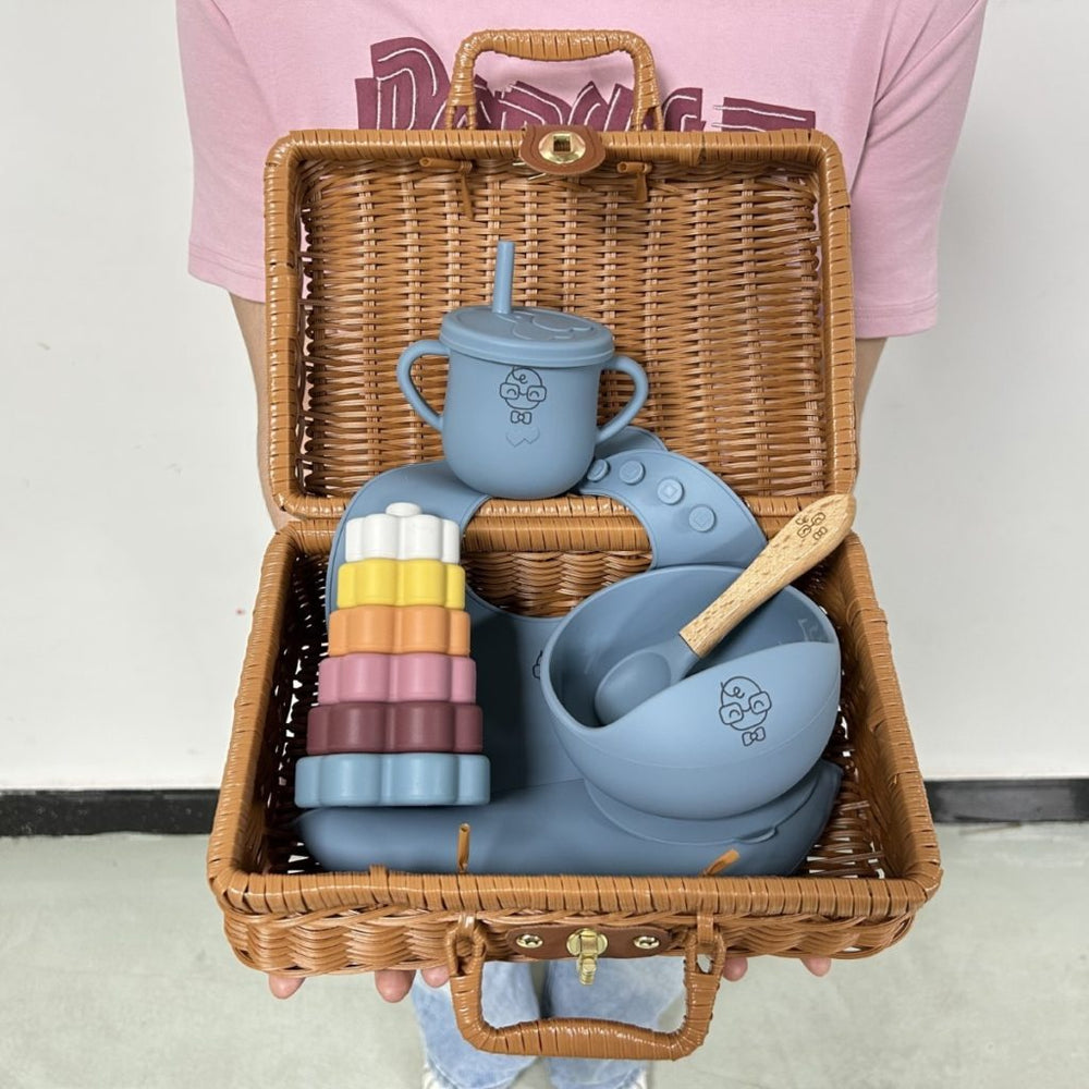 feeding set ‐ dusty blue + box