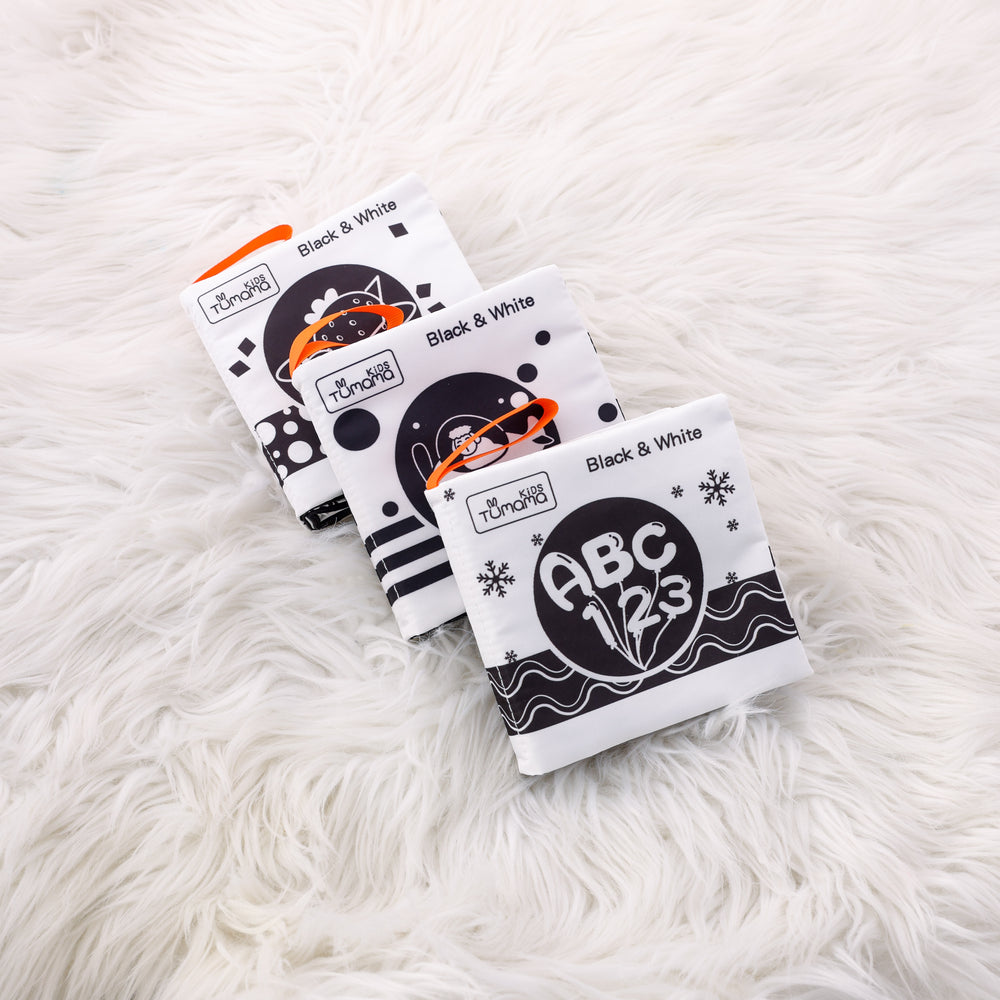 B&W cloth books 3PCS
