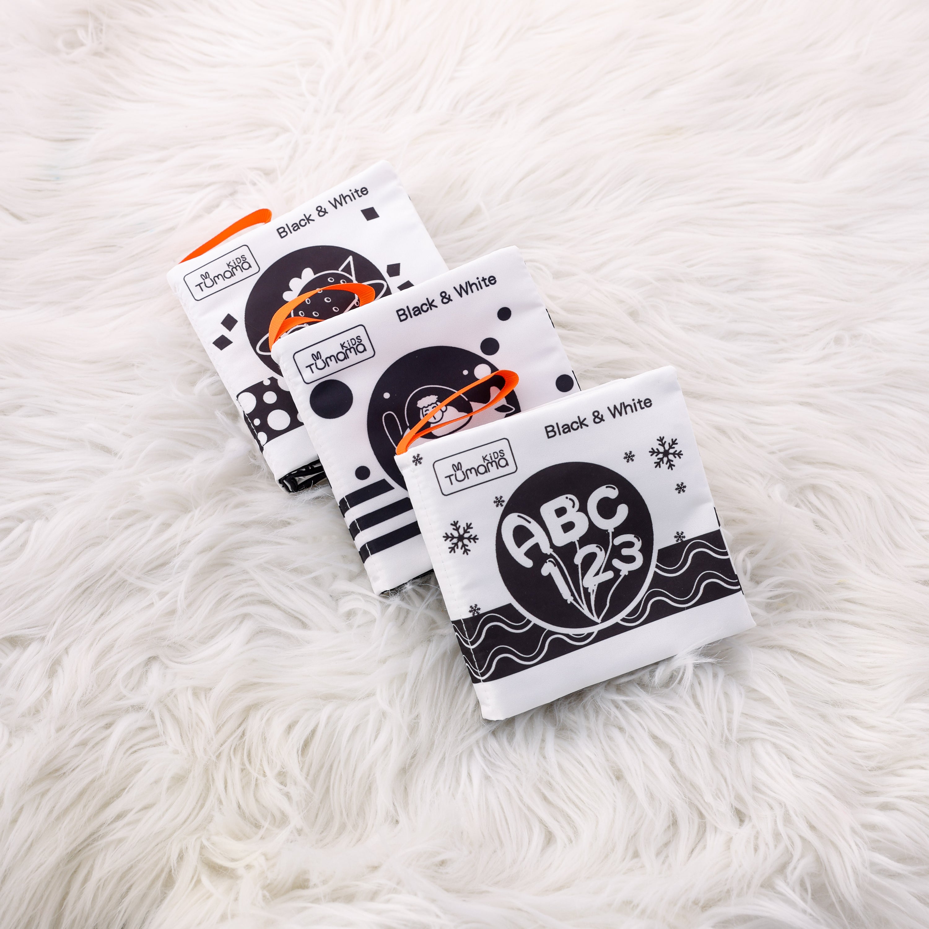 B&W cloth books 3PCS