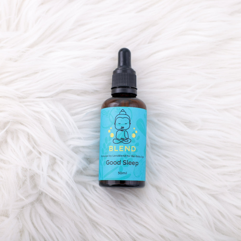 Good Sleep Blend: Sweet Almond Oil + Sesame Oil + Flaxseeds Oil+ Lavender EO + Roman Chamomile EO + Orange EO + Petitgrain EO